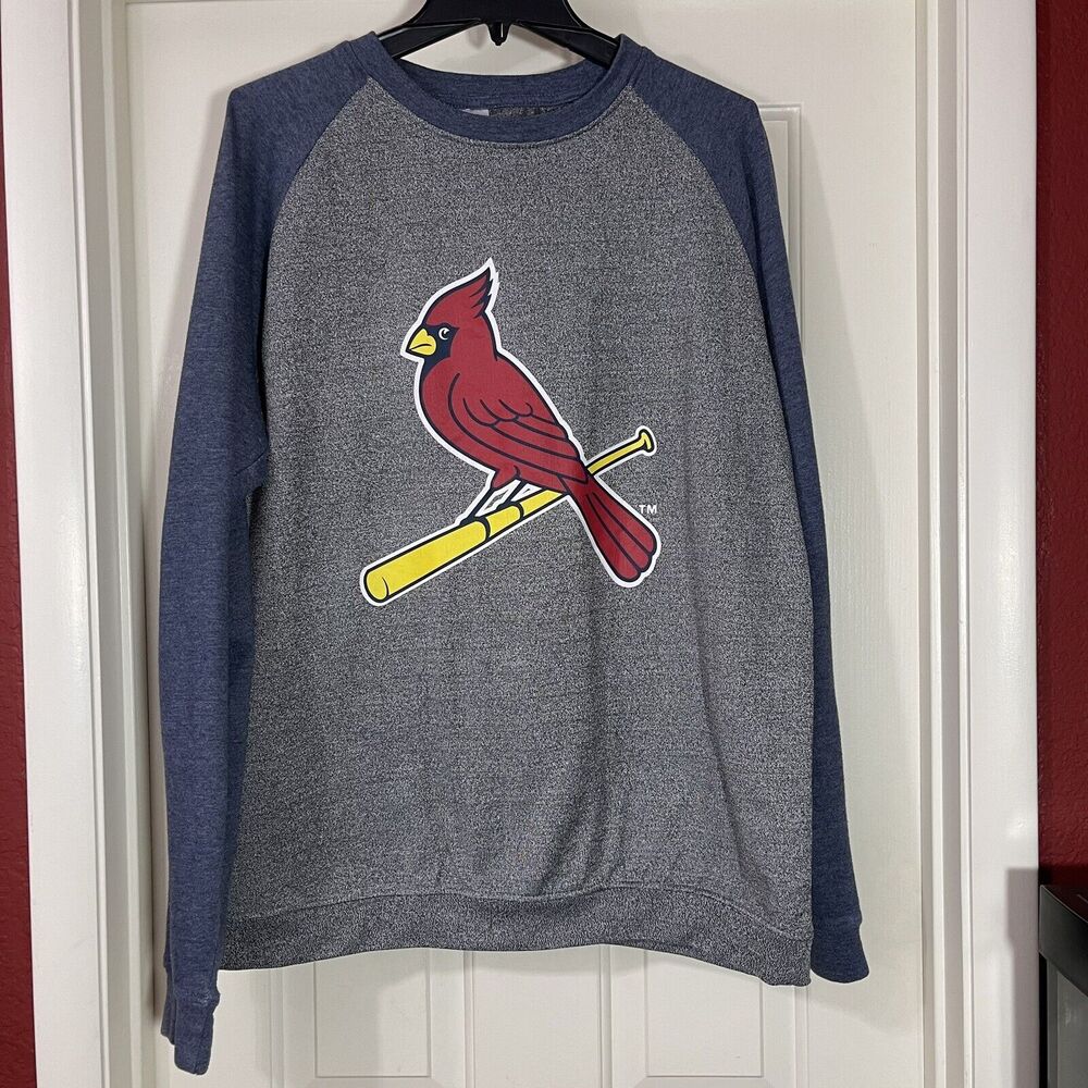 St Louis Cardinals Sweatshirt Adults Size XL Blue Gray Raglan Long Sleeve Logo - Picture 3 of 13